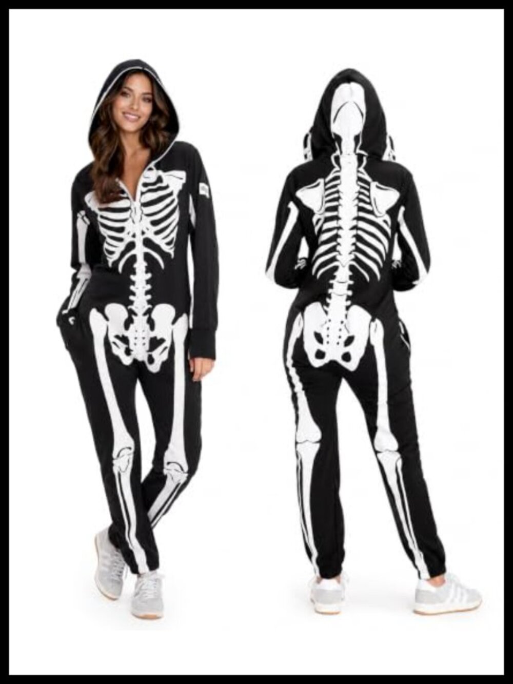 Tipsy Elves Skeleton Jumpsuit Halloween Costume Women One-Piece Pockets